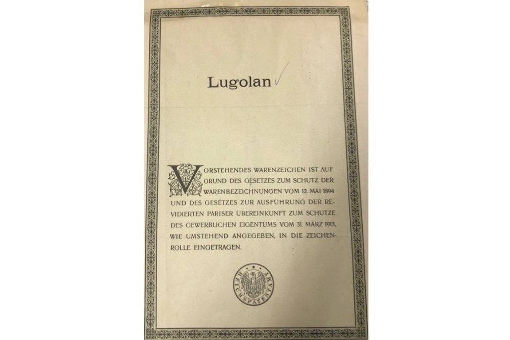 100 Jahre alte Marke LUGOLAN verkauft